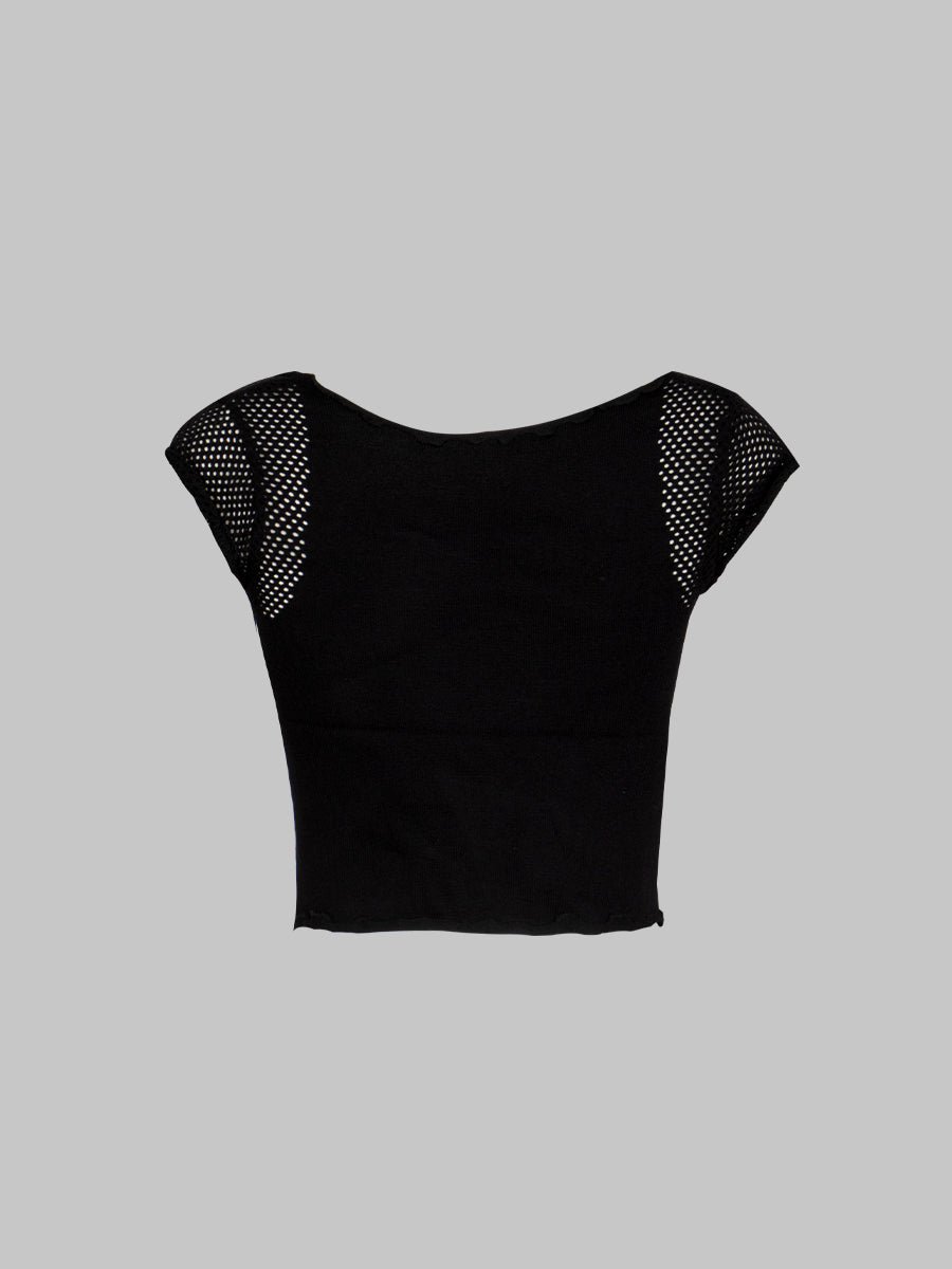 Butterfly Print Short Sleeve Crop Top