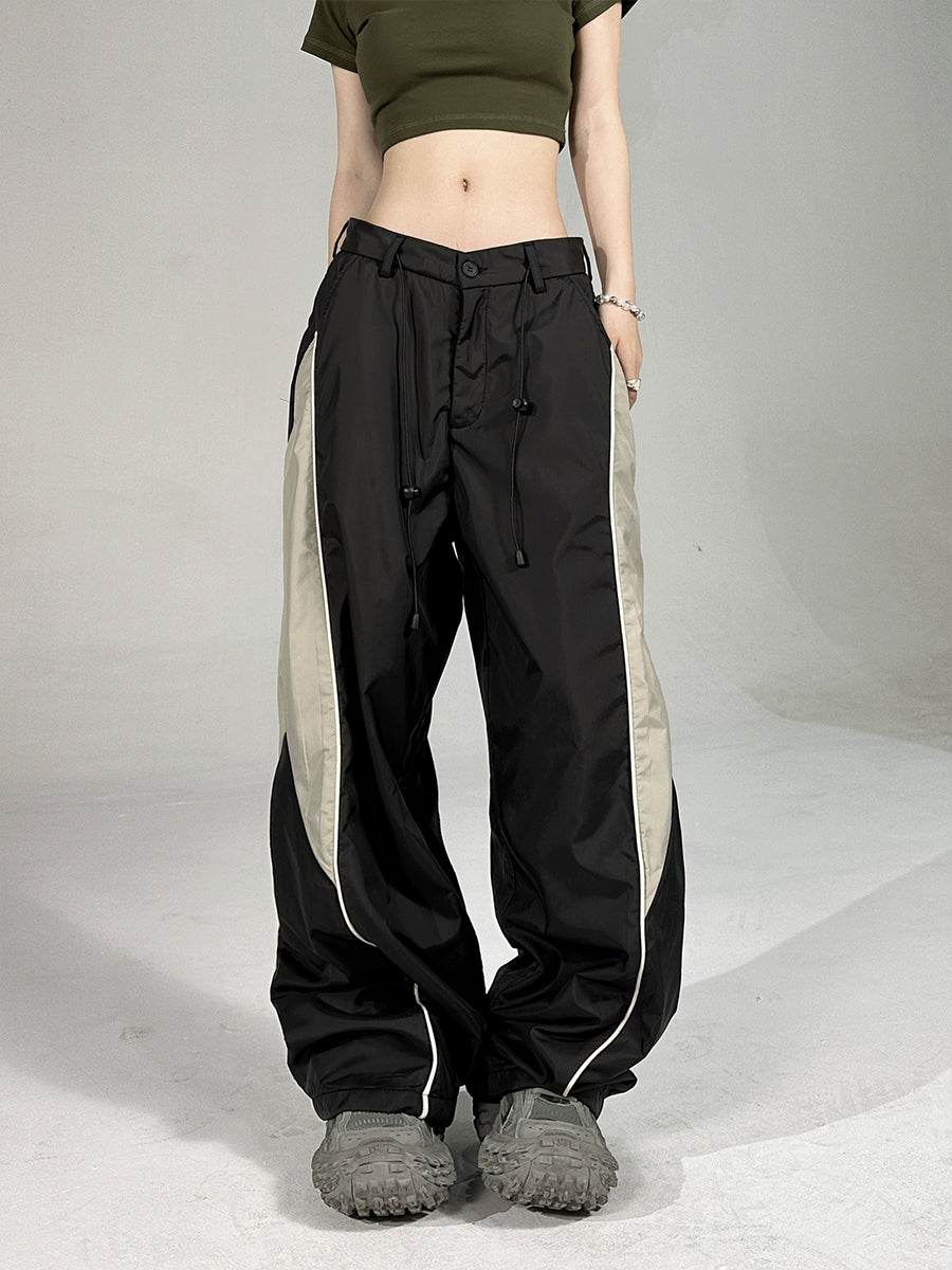 Patchwork Solid Color Thin Casual Pants