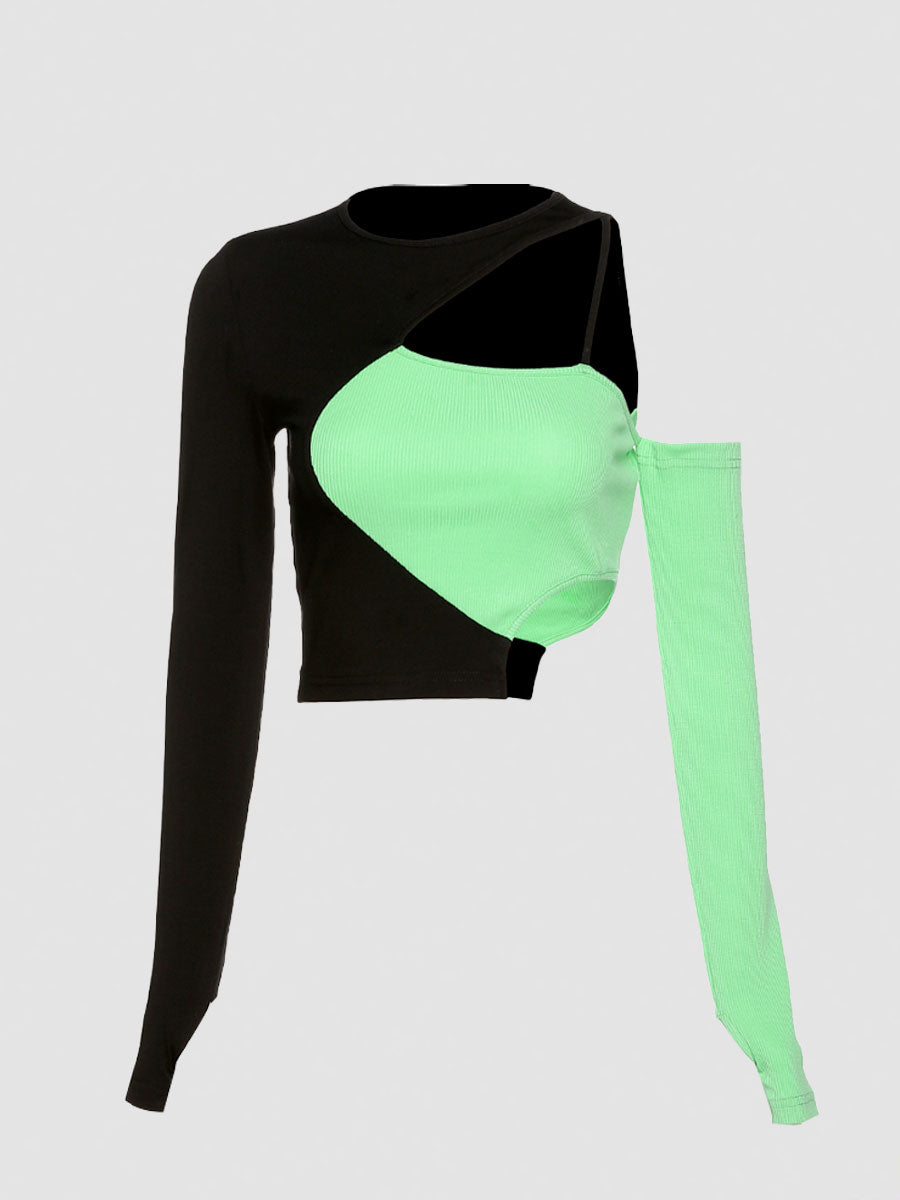 Strapless Long Sleeve Crop Top