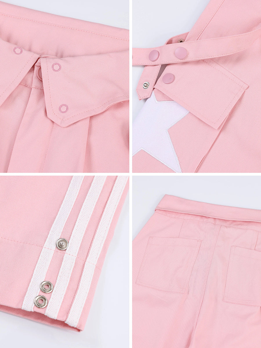 Big Pocket Star Pattern Casual Pants