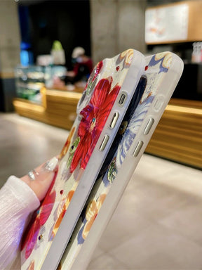 Oil Painting Style Flower Drip Cell Phone Case