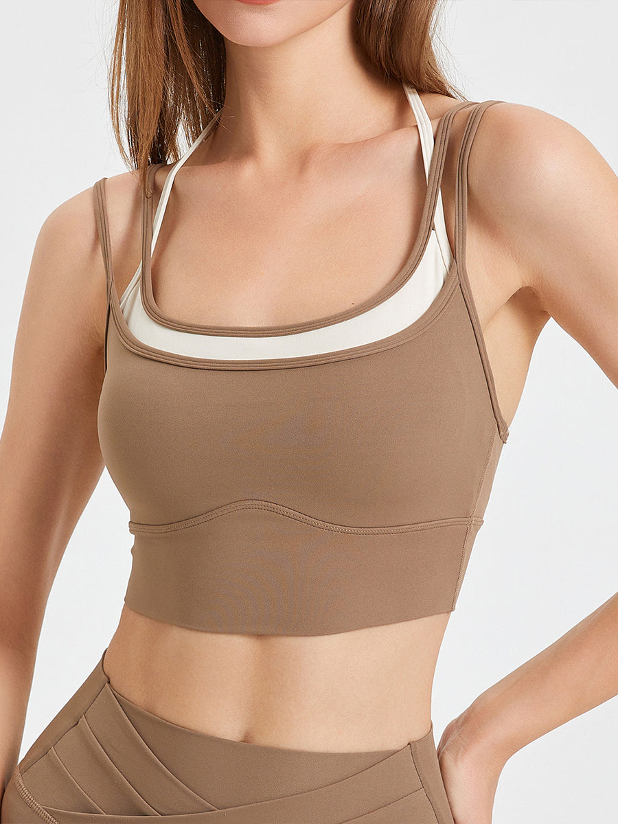 2pcs Sports Cami Slim Fit Shorts Yoga Sports Set Workout Set Women Gym Wear
