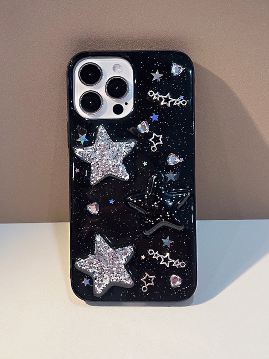 Black Shiny Stars Case for iPhone