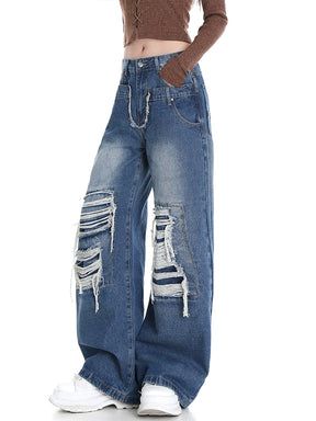 Personalized Blue Ripped Jeans