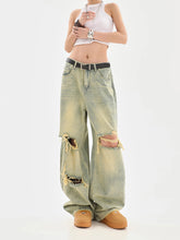 Vintage Straight High Waist Loose Ripped Jeans