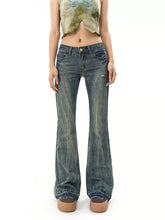 Solid Color High Waisted Denim Stretchy Flared Jeans