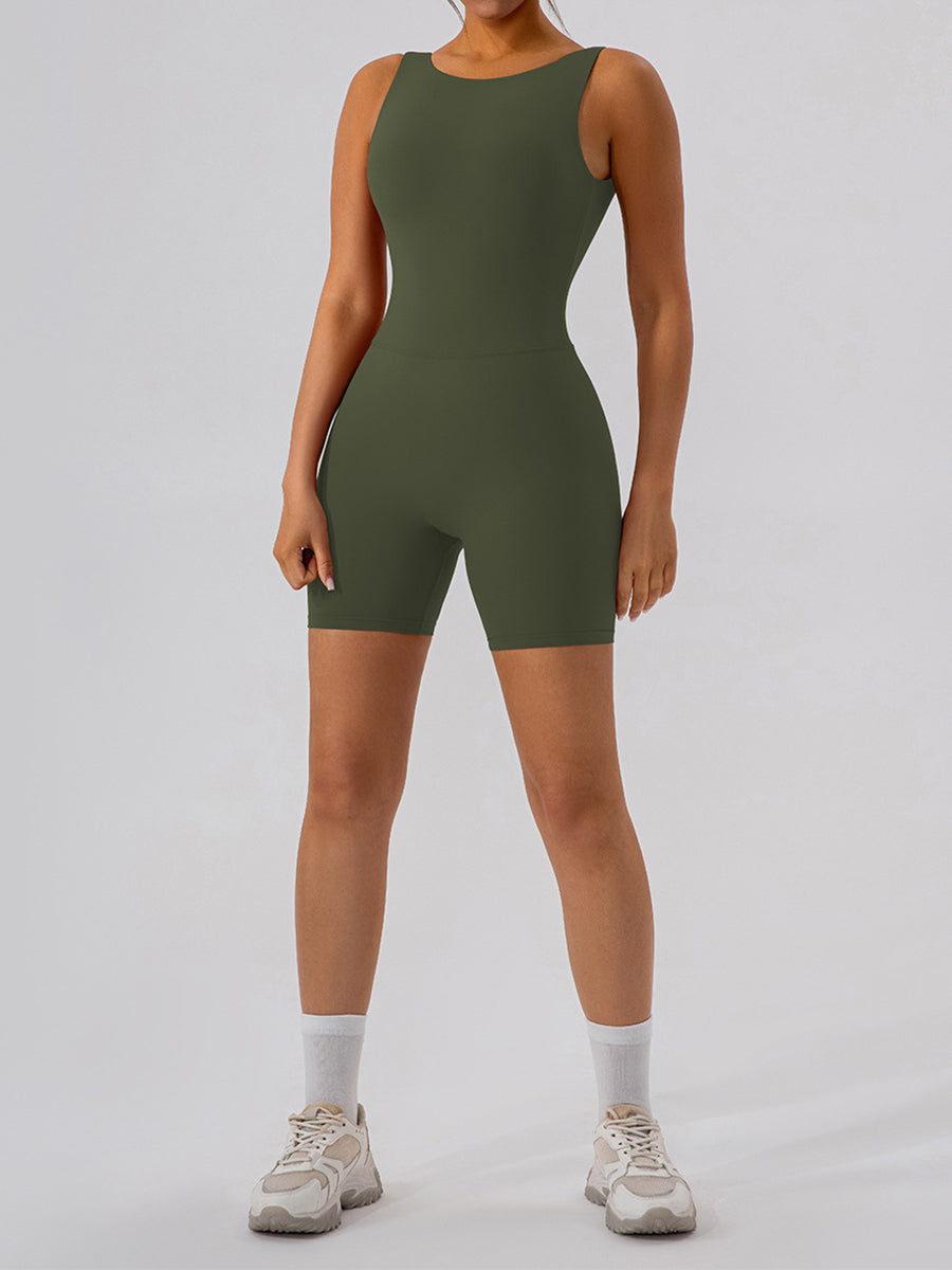 Women Unitards Backless Skin-Friendly Sleeveless Short Romper