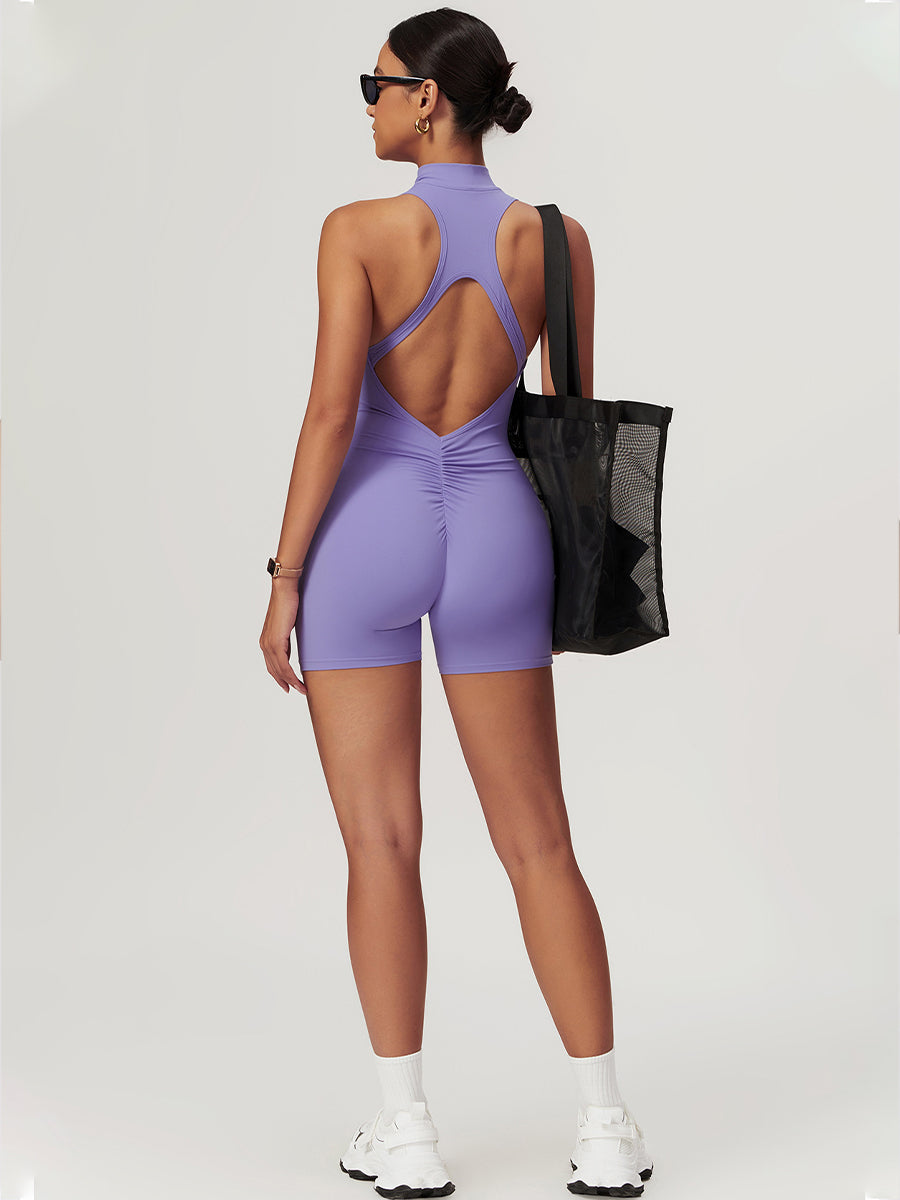 Plain Backless Straps Unitards Skin-Friendly Sleeveless Romper