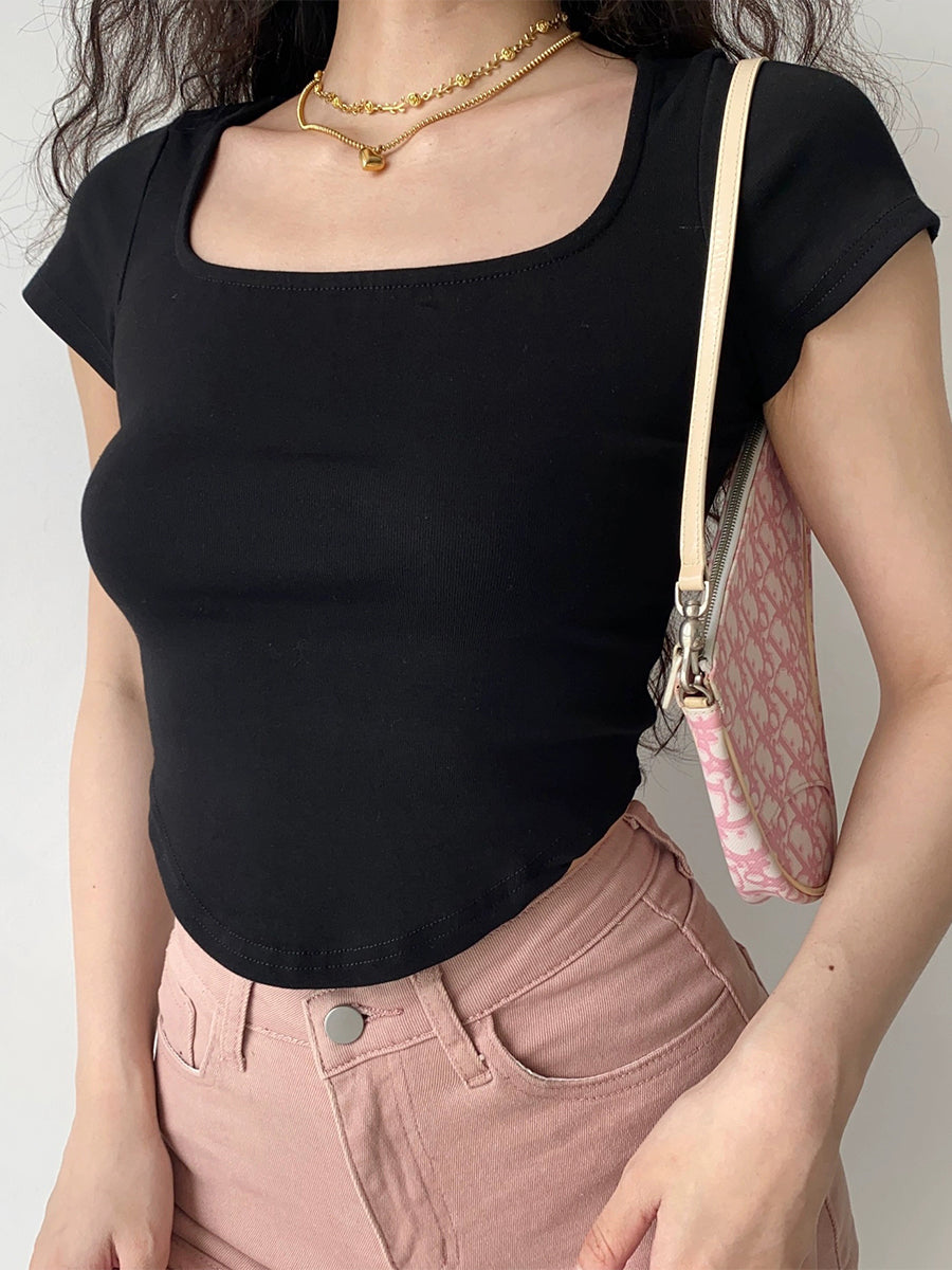Stretchy Solid Color Top
