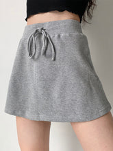 Waffle Knit Drawstring Skirt