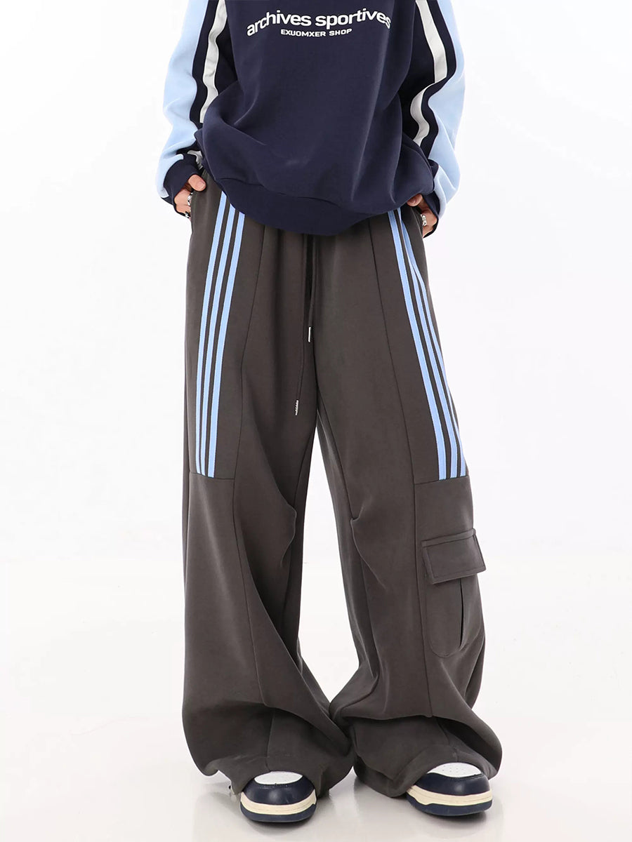 Casual Sweatpants Striped Cargo Pants