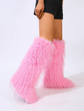 Women's Warmth Thermal Fluffy Faux Fur Mid-calf Snow Boots