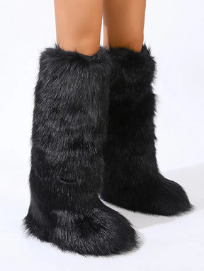 Women's Warmth Thermal Fluffy Faux Fur Mid-calf Snow Boots