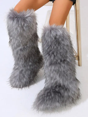 Women's Warmth Thermal Fluffy Faux Fur Mid-calf Snow Boots