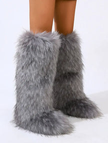 Women's Warmth Thermal Fluffy Faux Fur Mid-calf Snow Boots