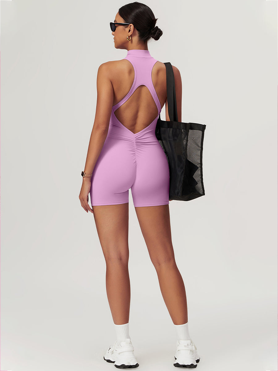 Plain Backless Straps Unitards Skin-Friendly Sleeveless Romper