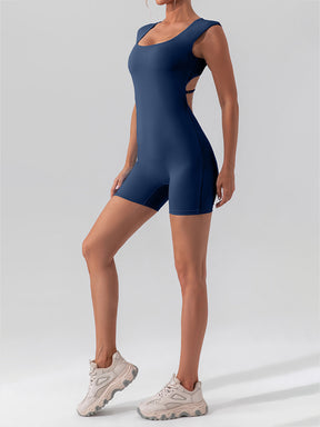 Plain Backless Straps Unitards Skin-Friendly Sleeveless Romper