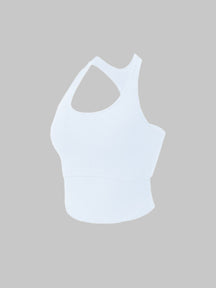 Solid Slim Fit Sports Cami Top Yoga Tank Gym Top with Chest Pads