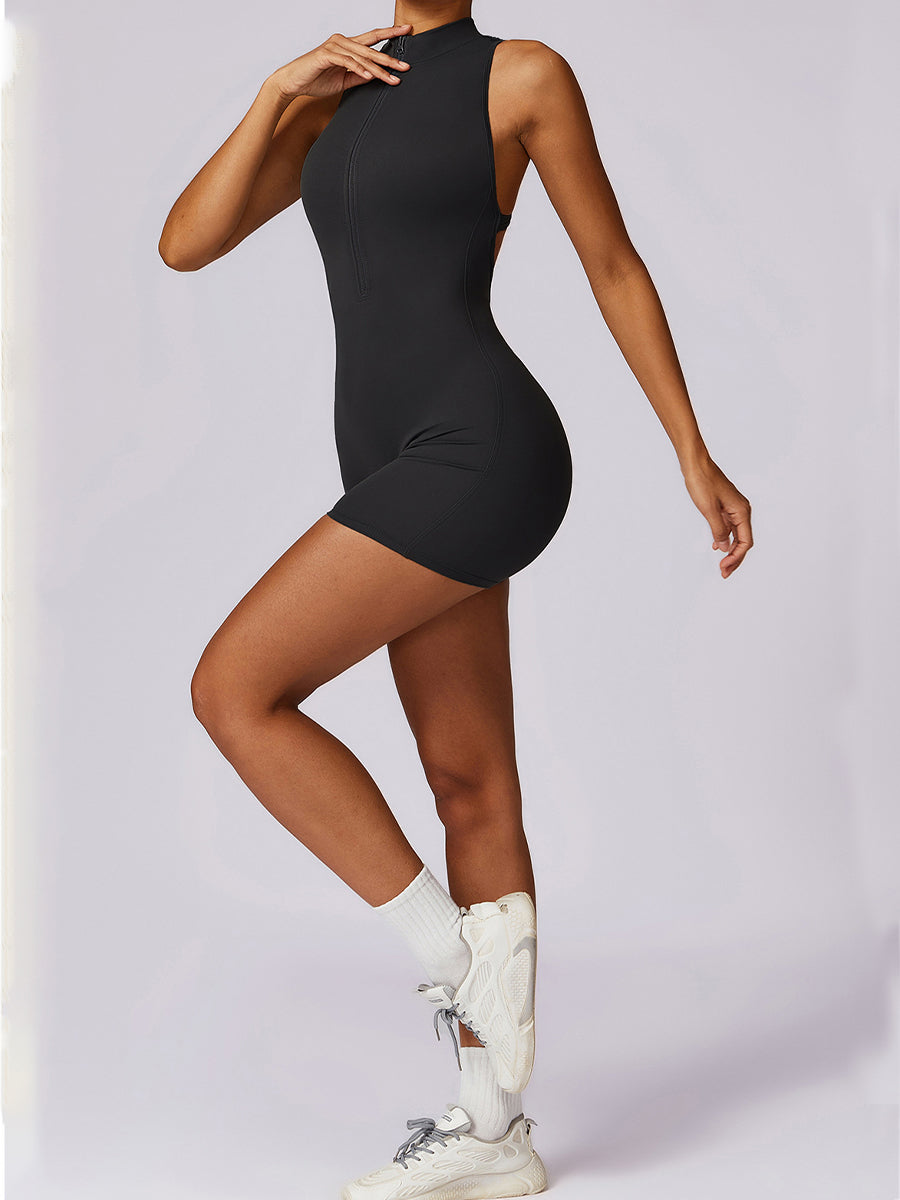 Plain Backless Straps Unitards Skin-Friendly Sleeveless Romper
