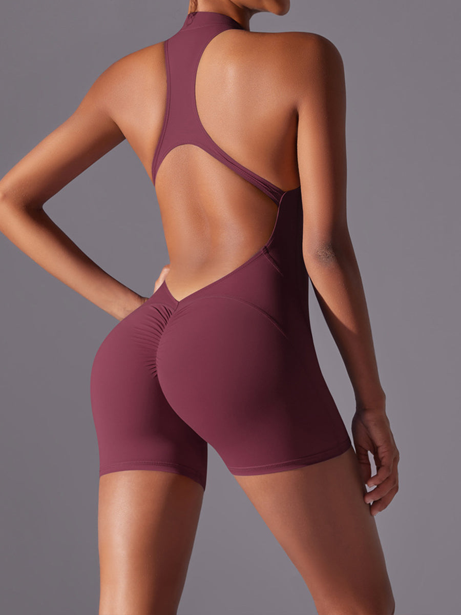 Plain Backless Straps Unitards Skin-Friendly Sleeveless Romper
