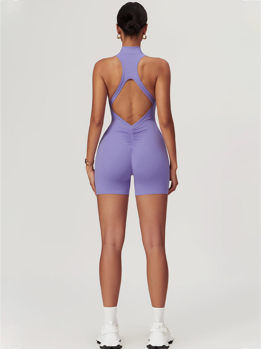 Plain Backless Straps Unitards Skin-Friendly Sleeveless Romper