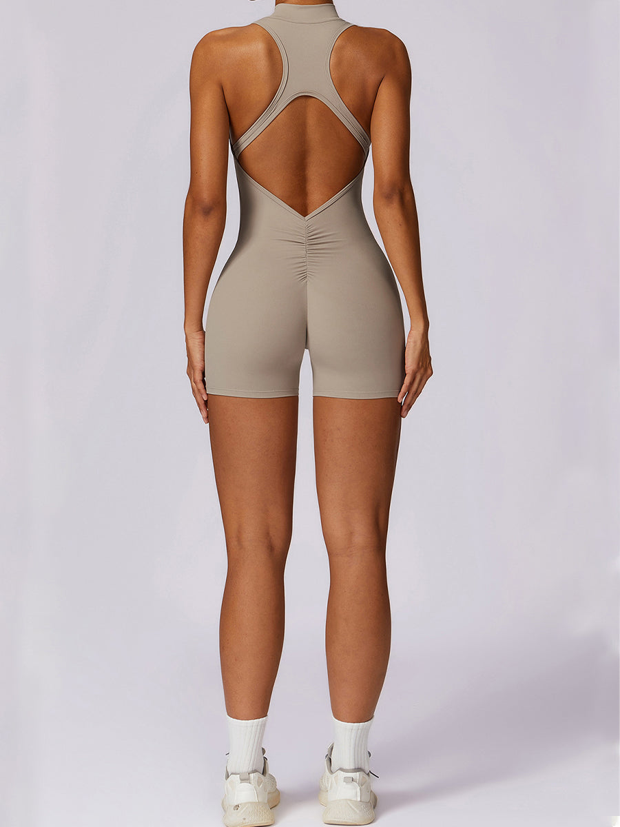 Plain Backless Straps Unitards Skin-Friendly Sleeveless Romper