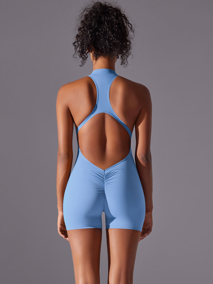 Plain Backless Straps Unitards Skin-Friendly Sleeveless Romper