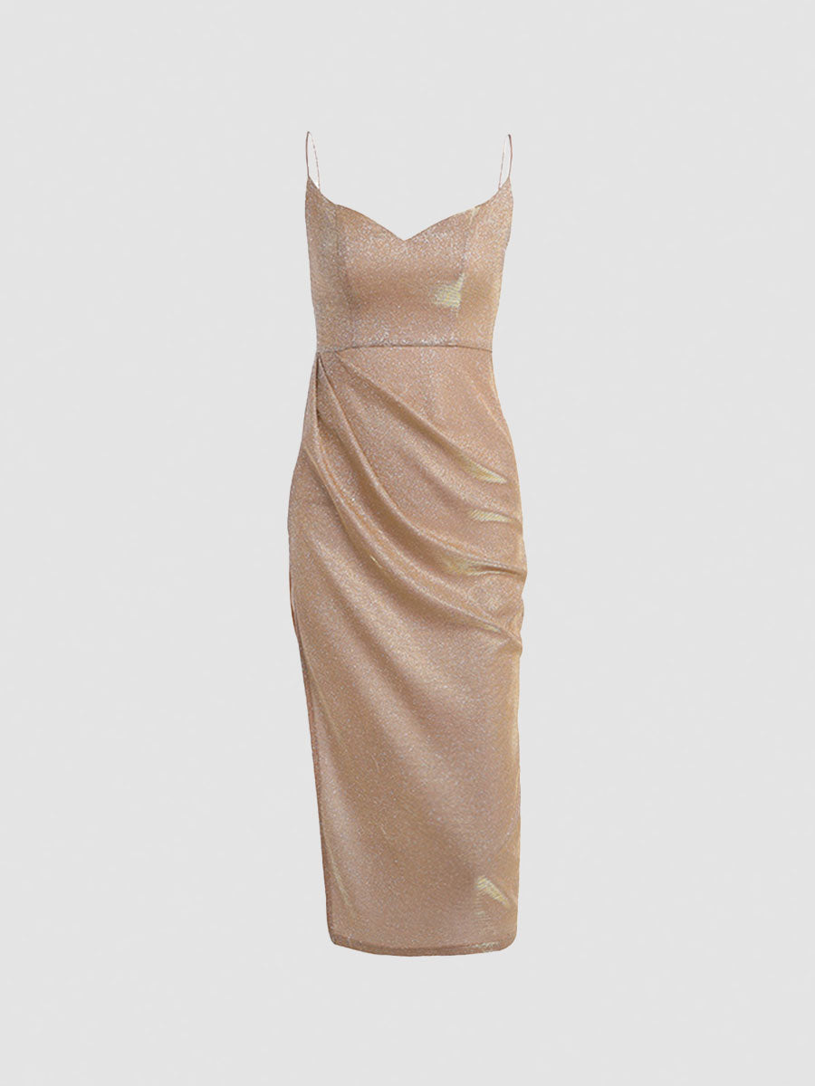 Champagne Split Camisole Dress