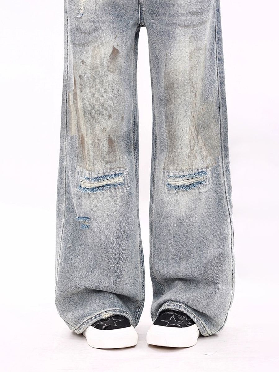 Vintage Loose Ripped Denim Jeans