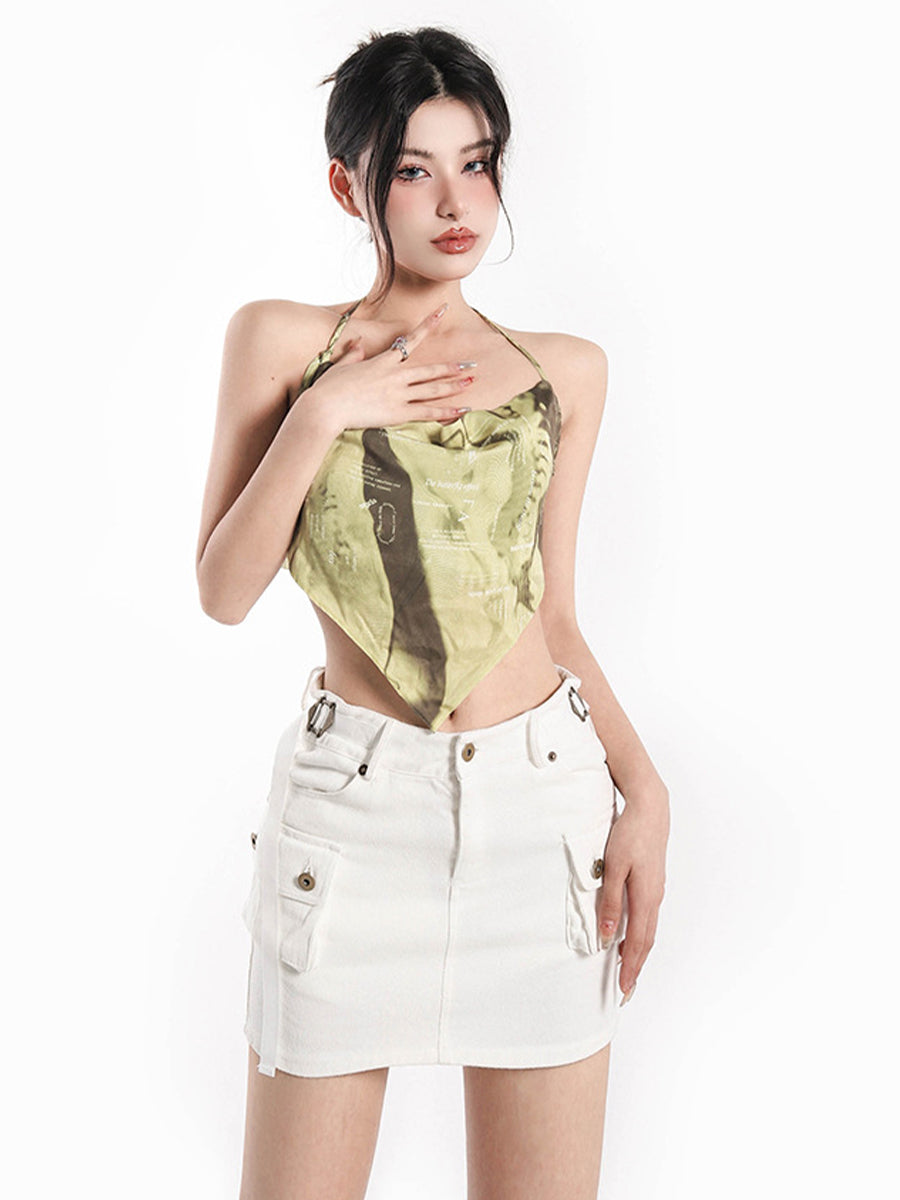 Irregular Square Halter Top