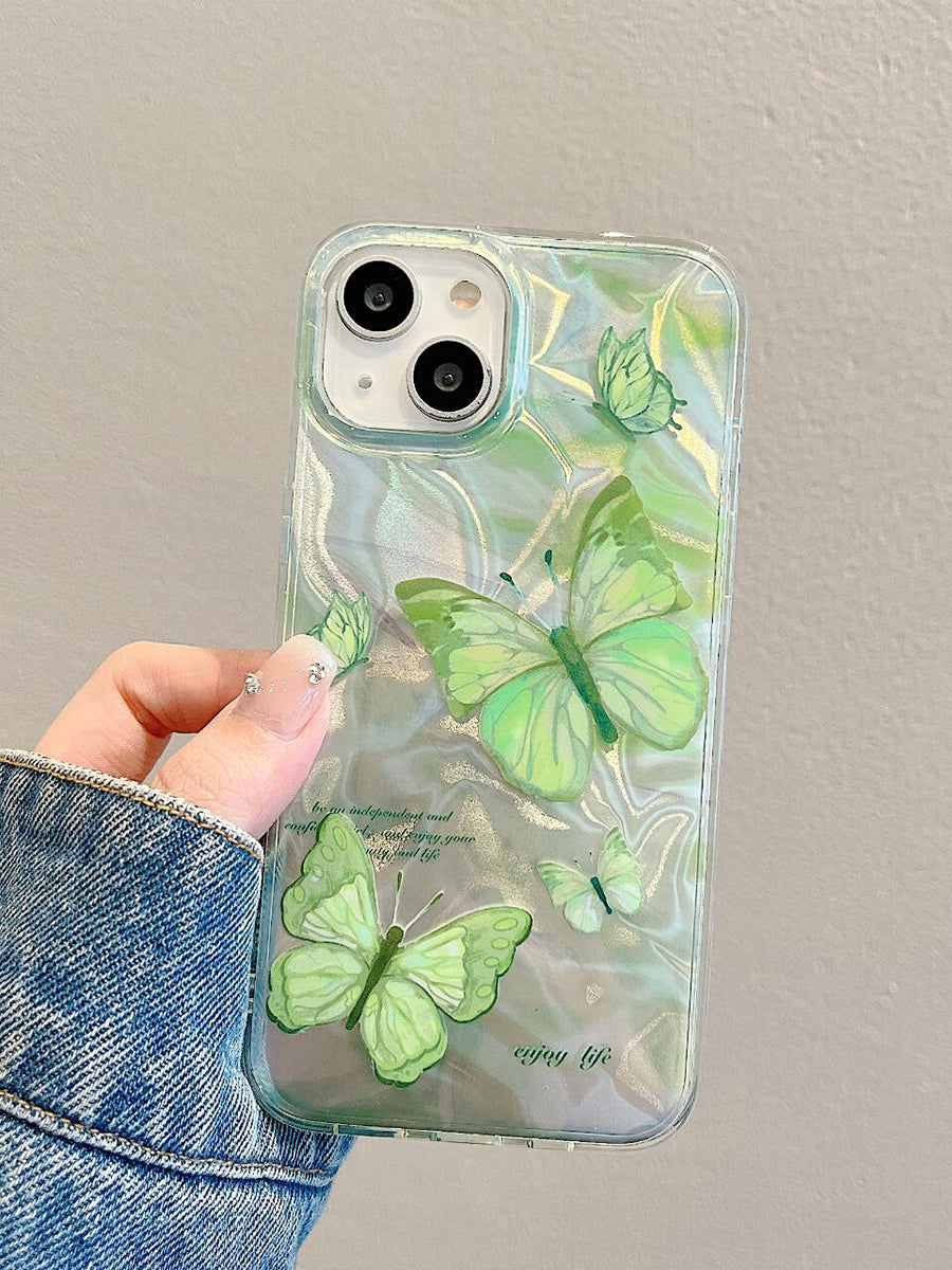 Fashion Green Butterfly Phone Case Soft Case