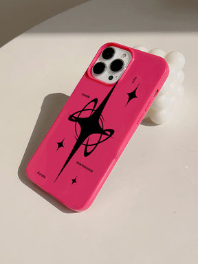 Pink and Black Stars Case for iPhone