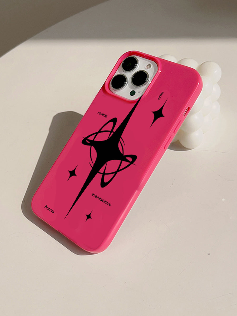 Pink and Black Stars Case for iPhone