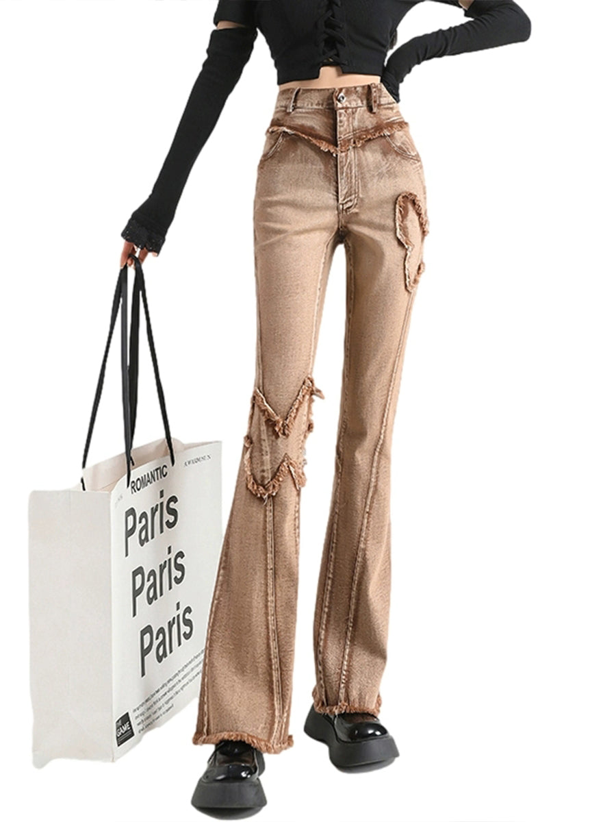 Butterfly Brown Denim Jeans