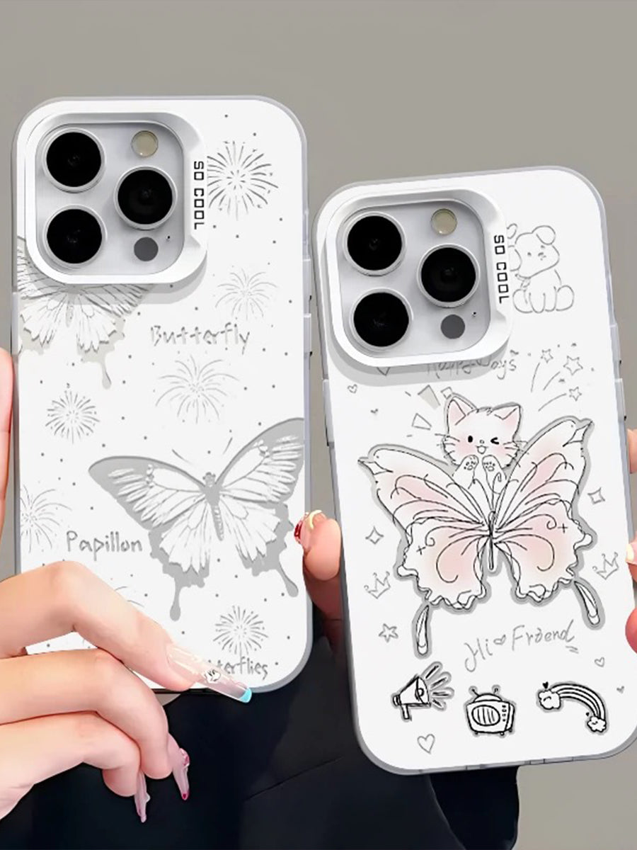 Cute Cat and Butterfly Hi Friend Phone Case