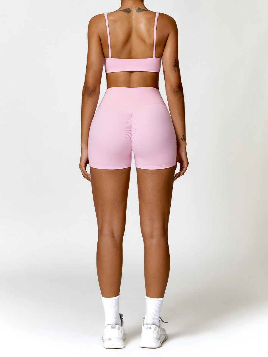 2Pcs Running Shorts Set for Womens Tank Causal Tummy Control Workout Shorts