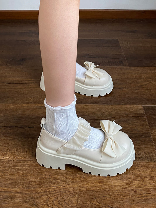 Lolita Kawaii Ankle Strap Bow Prom Heels Pumps