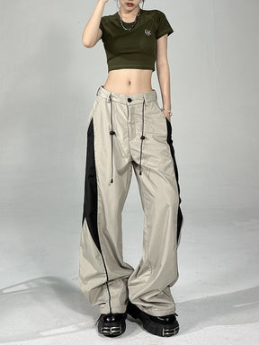 Patchwork Solid Color Thin Casual Pants