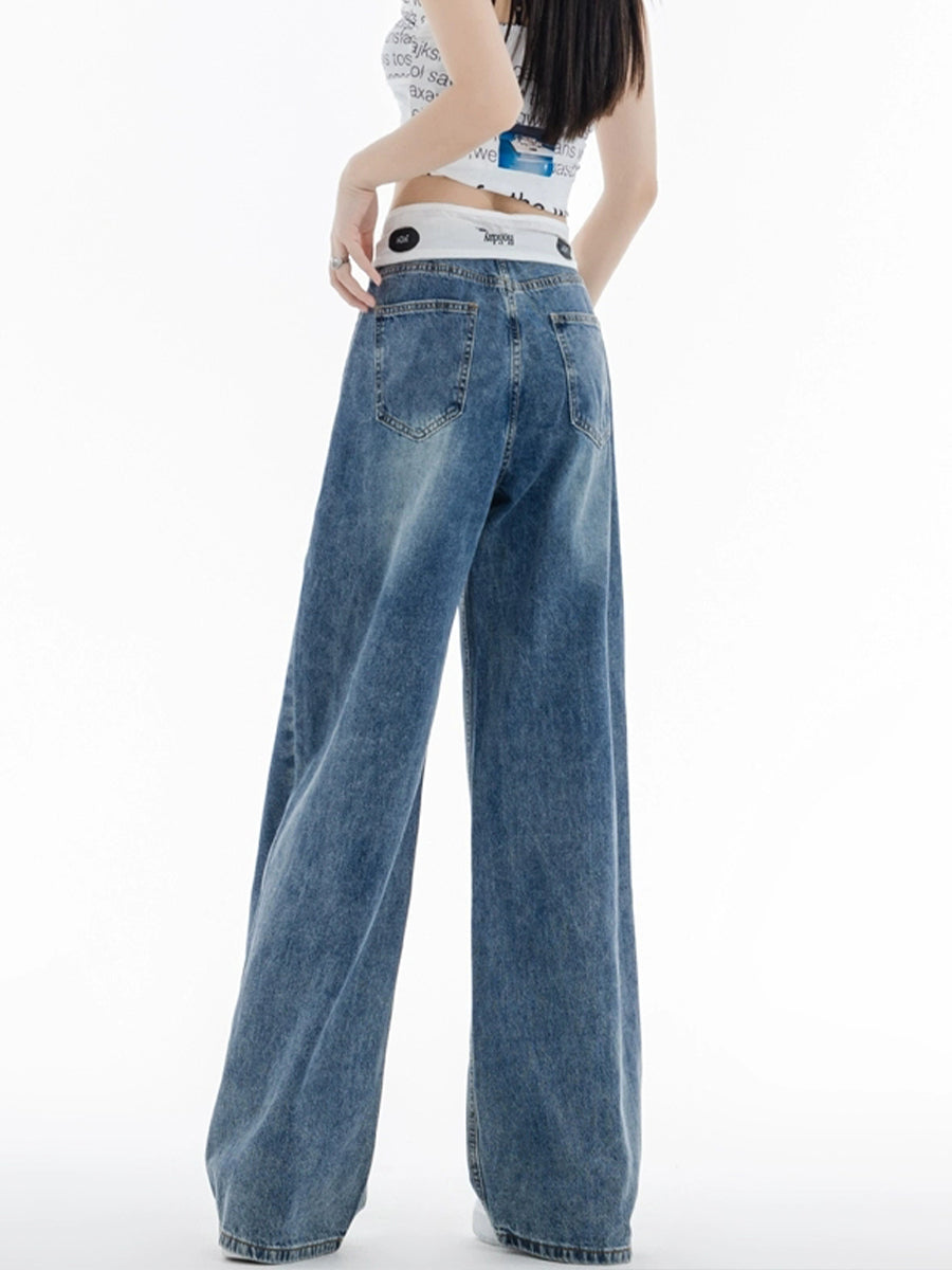 Vintage Blue Denim Loose Jeans