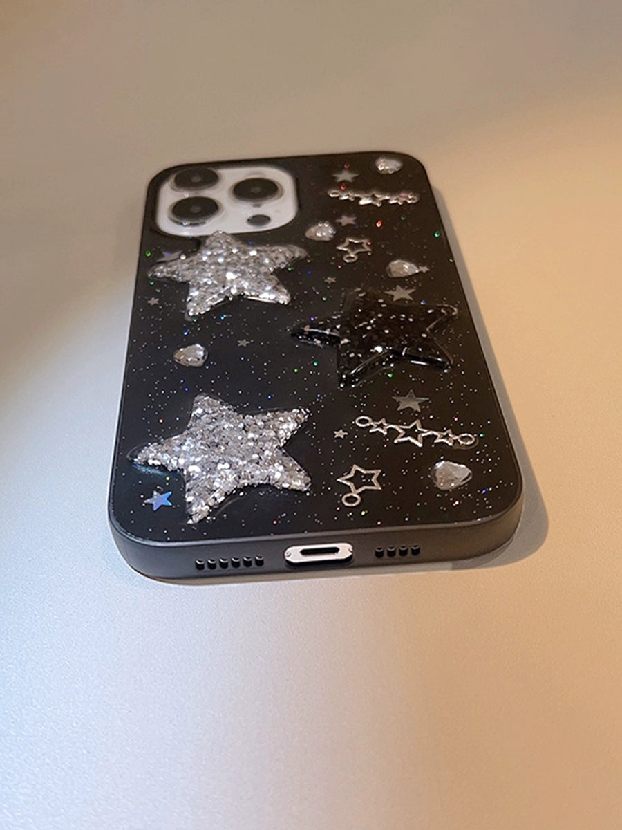 Black Shiny Stars Case for iPhone
