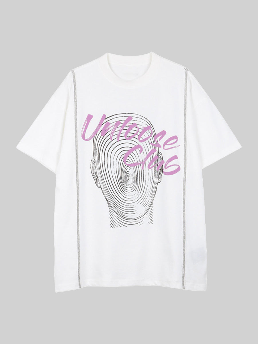 Reversible Print Oversized T-Shirt Top