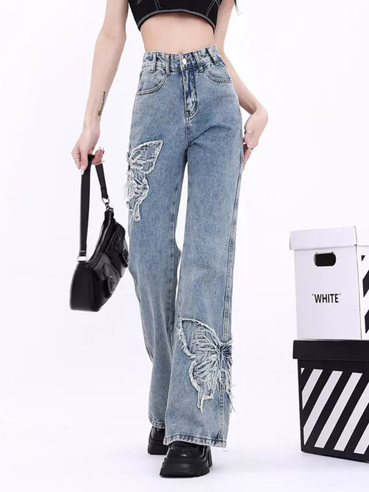 Butterfly Blue Denim Jeans