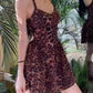 Brown Leopard Print Halter Dress