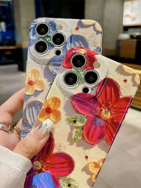 Oil Painting Style Flower Drip Cell Phone Case