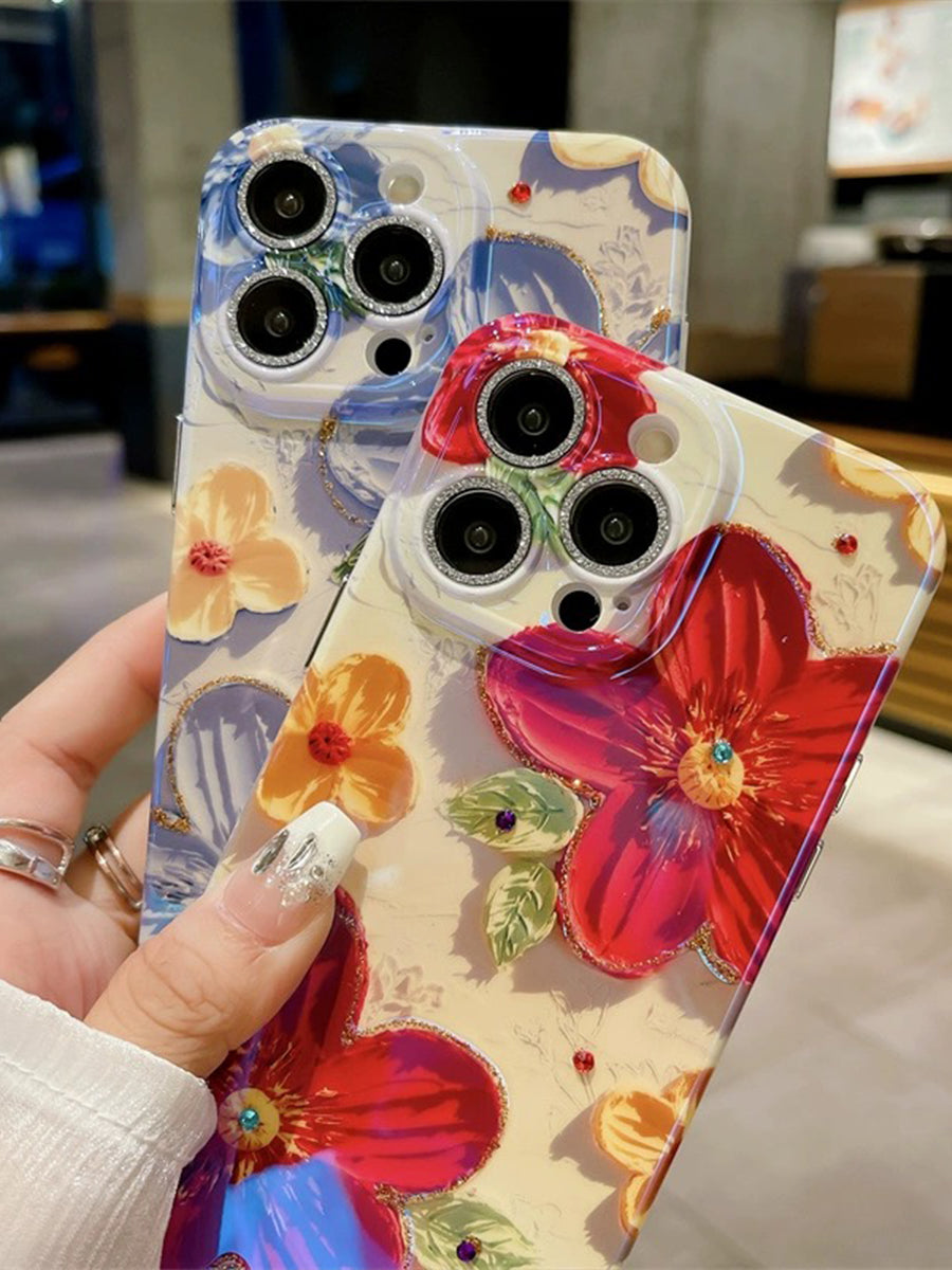 Oil Painting Style Flower Drip Cell Phone Case