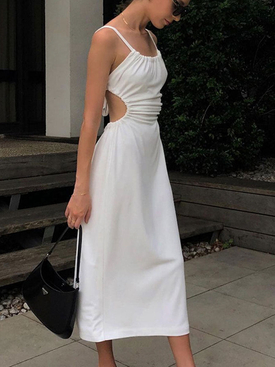 Backless Lace-up Camisole Dress
