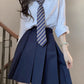 Classic Loose Striped Long Sleeve Shirt with Tie Belt