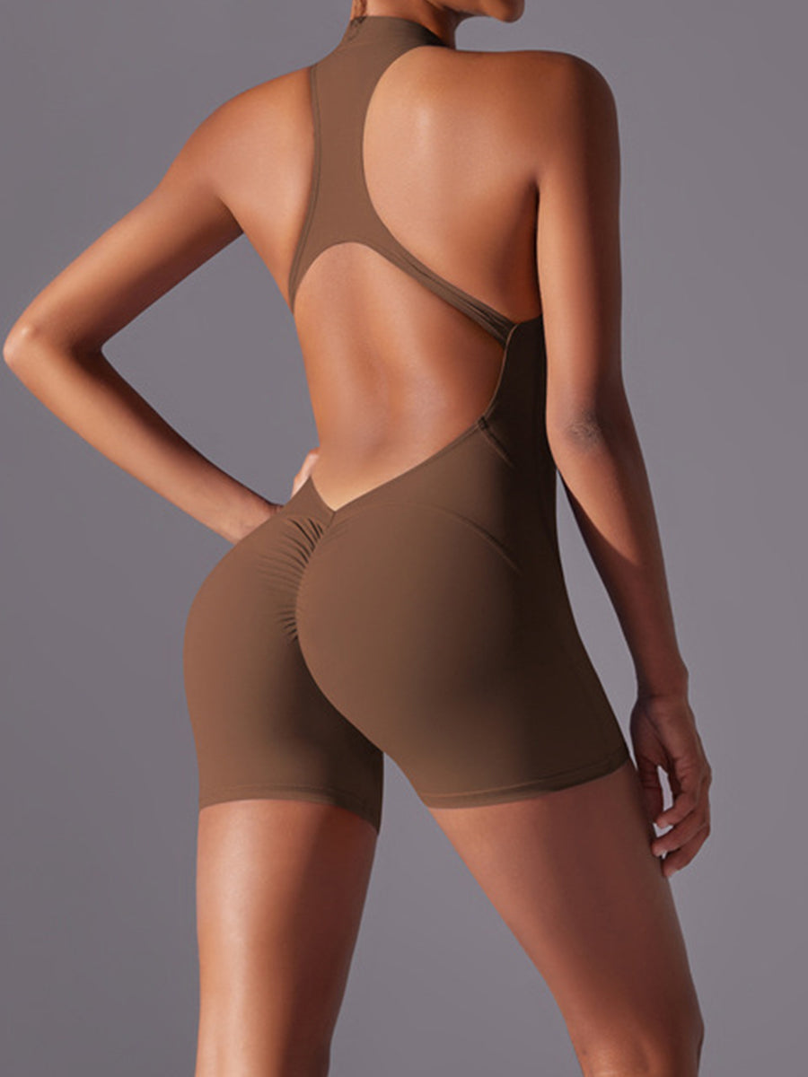 Plain Backless Straps Unitards Skin-Friendly Sleeveless Romper