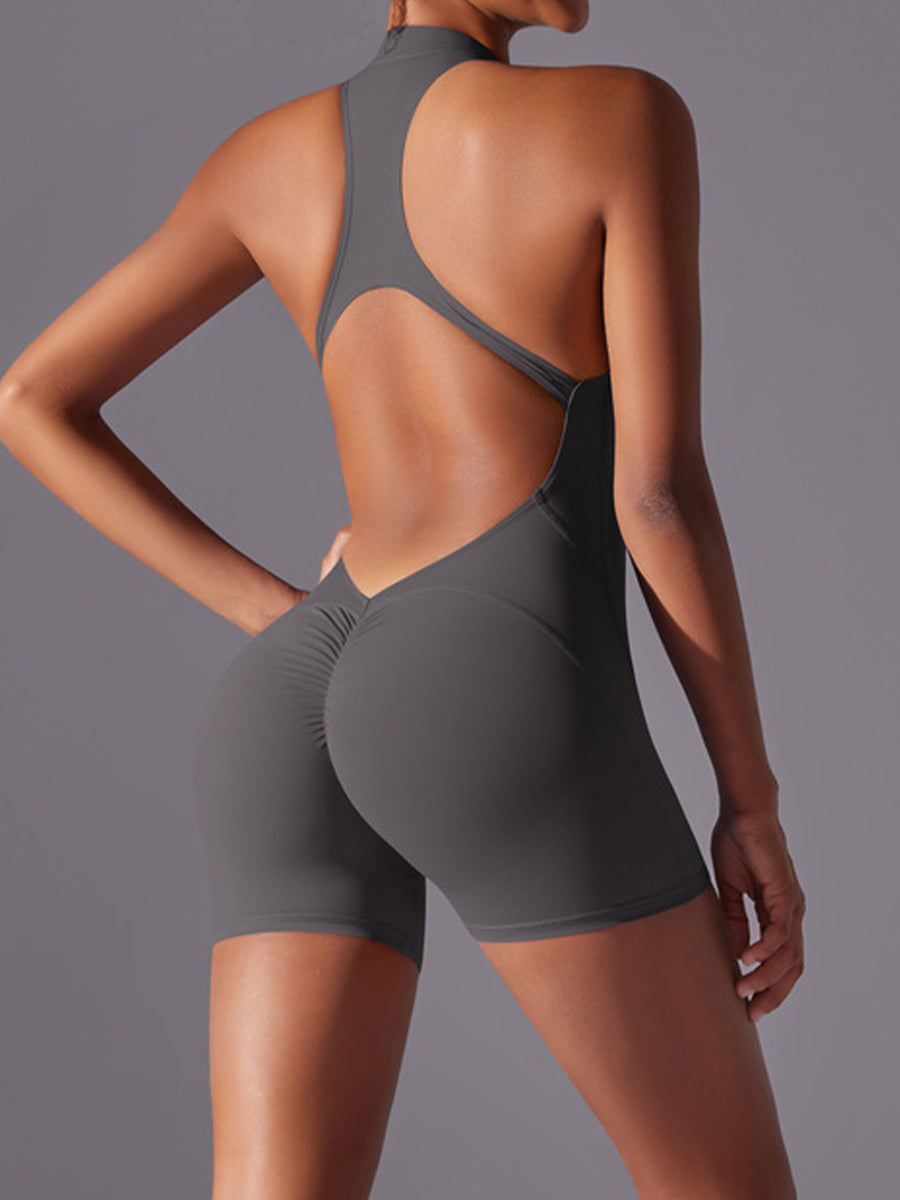 Plain Backless Straps Unitards Skin-Friendly Sleeveless Romper