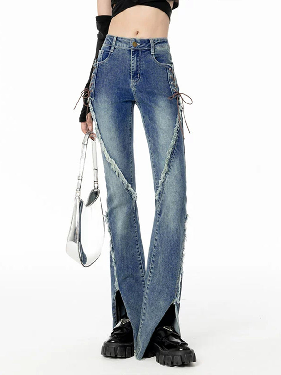 Vintage Split Hem Jeans